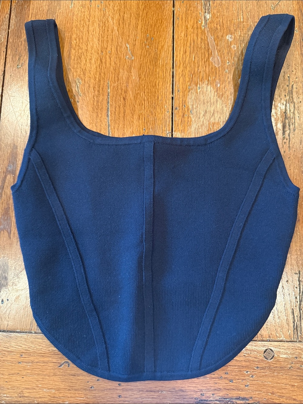 Babaton Navy Cropped Square-Neck Tank